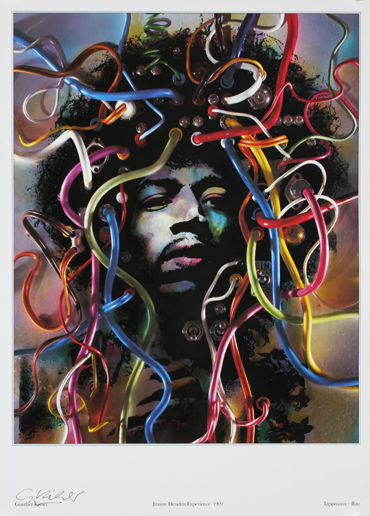 Jimi Hendrix poster, Kieser Art, ca. 1990