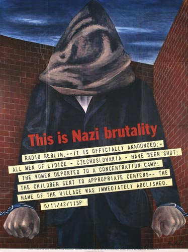 Ben Shahn poster, Nazi Brutality, 1942
