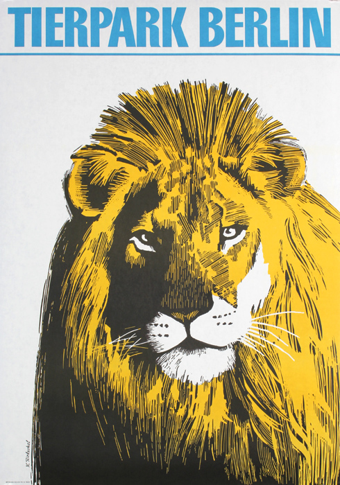 Tierpark Berlin, Lion Poster, ca. 1970