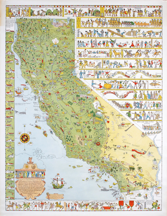 California map poster by Jo Mora, 1927