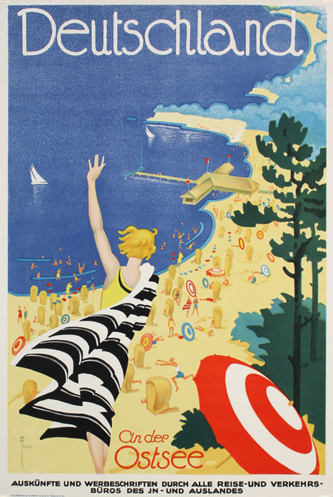 Summer Beach Travel poster, Germany, ca. 1927