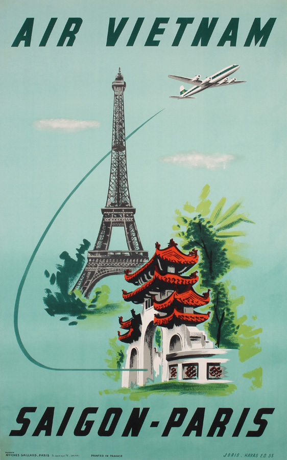 Air Vietnam - Saigon - Paris poster, 1955