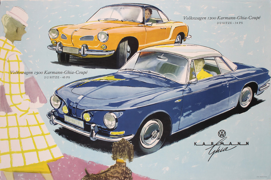 VW - Karmann Ghia poster, ca. 1961