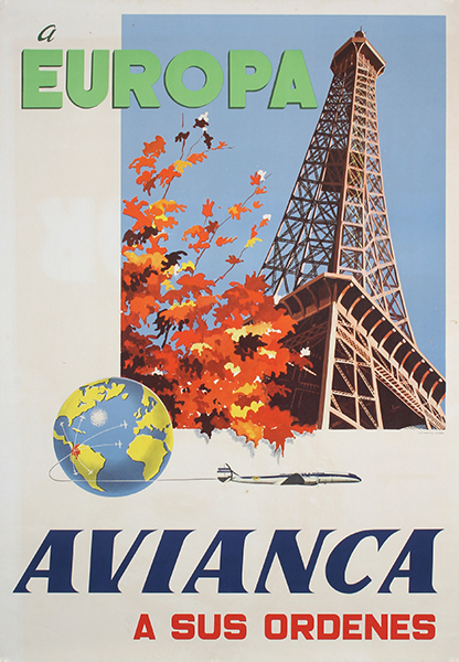 Paris via Avianca, ca. 1950
